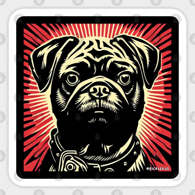 Pug Red & Black Pop Art Sticker by Sketchy